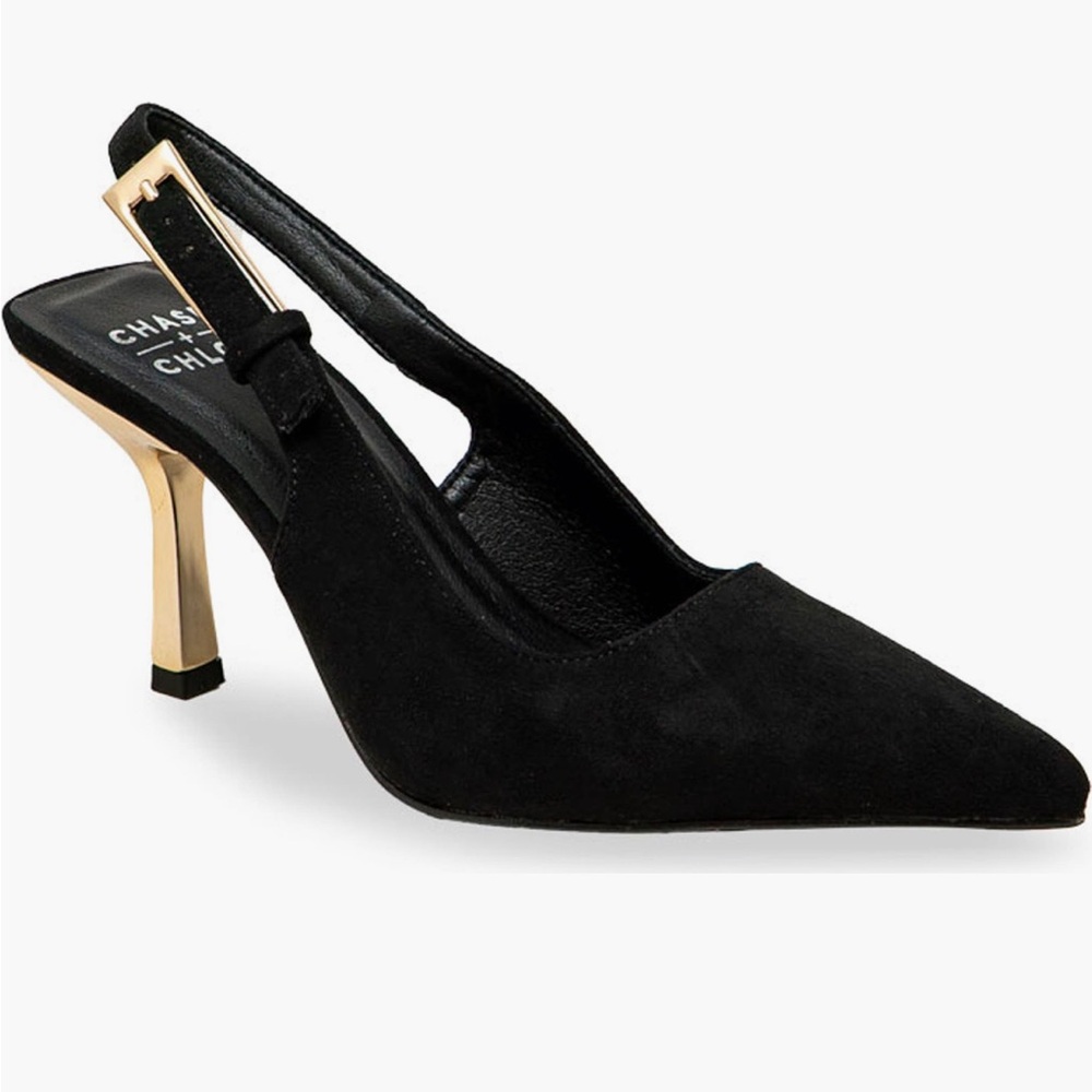 Chaser Elegant Black and Gold Heels